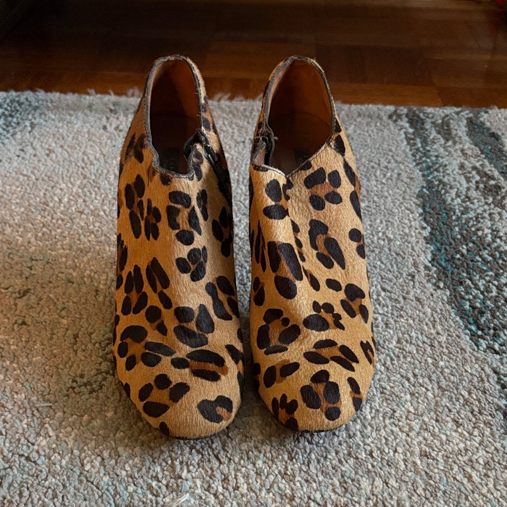 Zara Leopard Print Ankle Booties